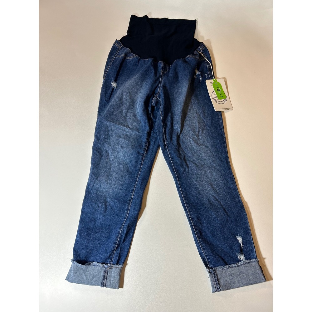 1822 Denim Maternity Jeans Women 12/31 Blue NWT Re:Denim Ankle Skinny Distressed